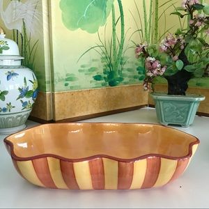 Vintage Dining - Gail Pittman Sienna Ruffled Oval Serving Bowl EUC Vintage Dining - Gail Pittman Sienna Ruffled Oval Serving Bowl EUC